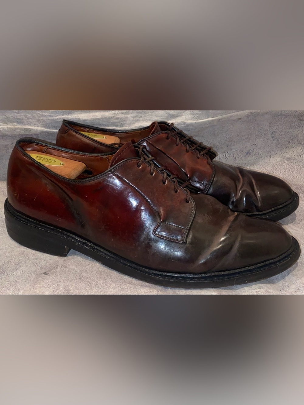 Allen Edmonds Shell Cordovan Color 8 Leeds PTB Blucher Derby Dress Shoes 10.5 D